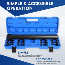 Yonligonju Inner Tie Rod Removal Tool, Master Inner Tie Rod Tool Set with 12 Crowfoot Adapters & 1/2 Inch Drive Tube for Tie Rods Remove & Install Suitable for Domestic & Import Cars(Blue)