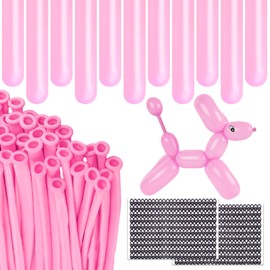 LovesTown 150PCS 260 Balloons, Long Balloons Animal Balloons Pink Long Skinny Balloons Twisting Balloons for Animal Shapes Birthday Party Decor, Medium