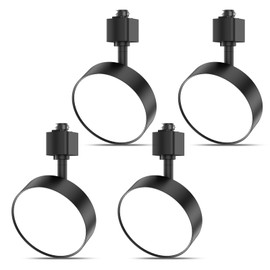TuyuBEE Diffuse LED Track Lighting Heads H Type Track Light Heads Dimmable Kitchen Track Lighting Fixtures Ceiling, Compatible with H Track Rails - Flicker Free CRI90+ 3000K 12W 1000lm, 4 Pack Black