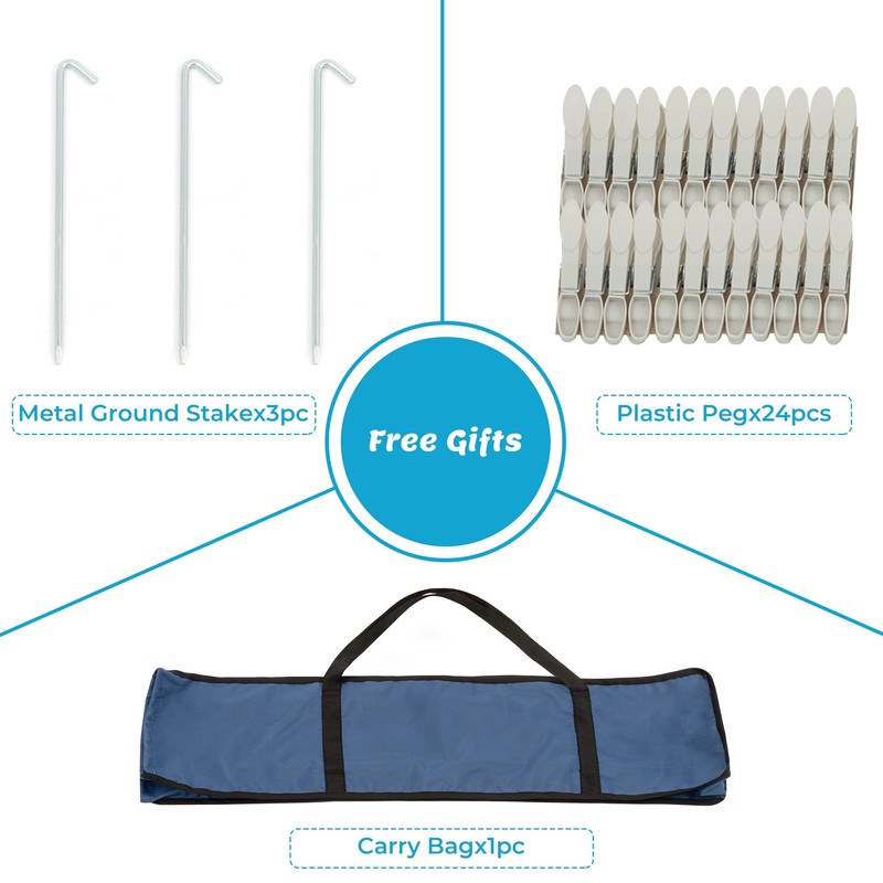 JS HANGER Drying Natural Clothes Airer Outdoor Portable 4-arm Aluminum