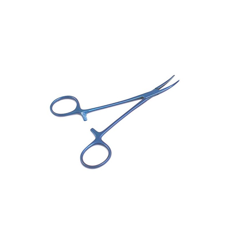 OdontoMed2011 Mosquito Hemostat Forceps 5" Curved Locking Clamps Serrated Full