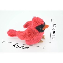 Collectible Wildlife Gifts Northern Cardinal Finger Puppet,  Plush Red Cardinal, Stuffed Bird, 6" FM02 B233