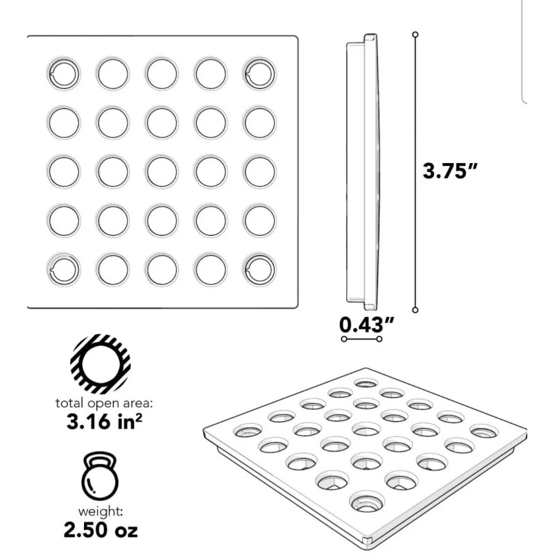 Ebbe America E4408 PRO Drain Cover - Brushed Bronze -