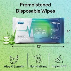 Disposable Body Wipes For Adults (5 x 40 Packs) - Premoistened Body Wipe For Adult Bathing Infused With Aloe and Lanolin - Alcohol-Free Wipes For The Elderly Extra Large - 20x30 cm Washcloths