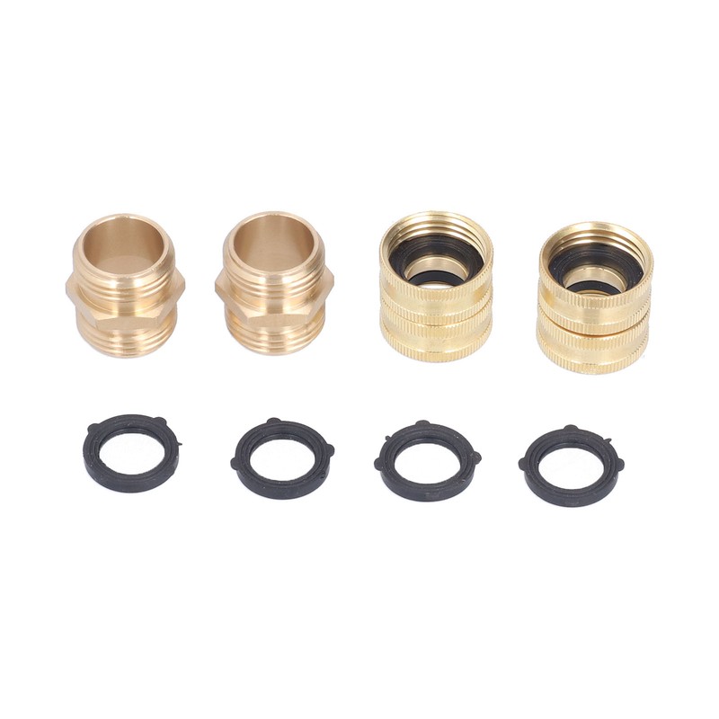 2Pairs 3/4in Brass Hose Adapter 2 Way Hose Adapter Durable