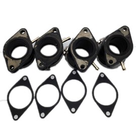 Intake Manifold Carburetor Boot with Hose Clamps and Gaskets for Yamaha XJ650 XJ750 Maxim Seca, 5G2-13586-02-00 5G2-13596-01-00, 4 Pcs (2 Left+ 2 Right)