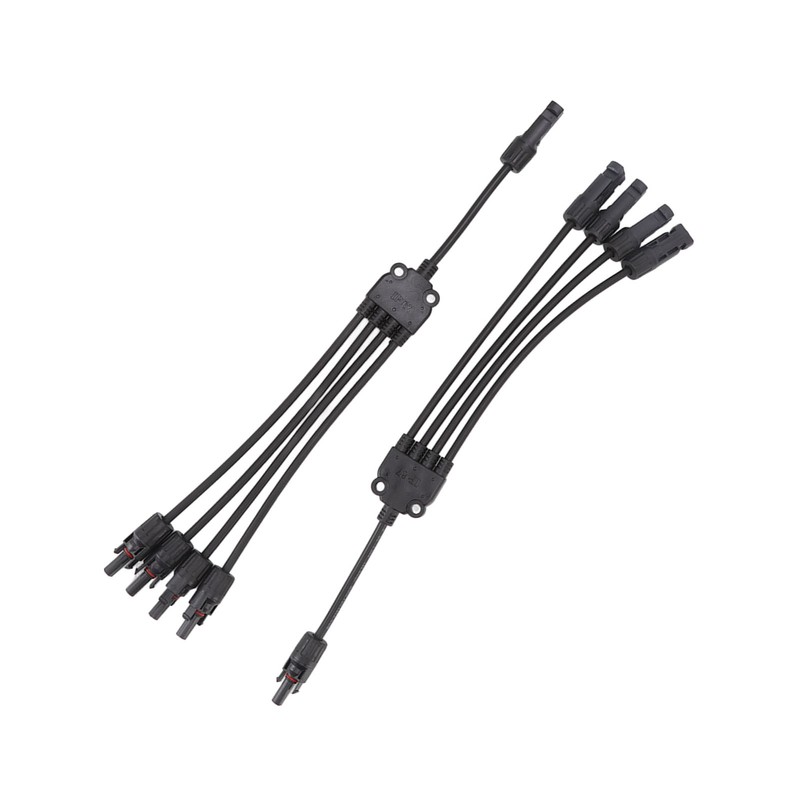 One Pair Solar Panel Adapter Y Branch 1 to 4