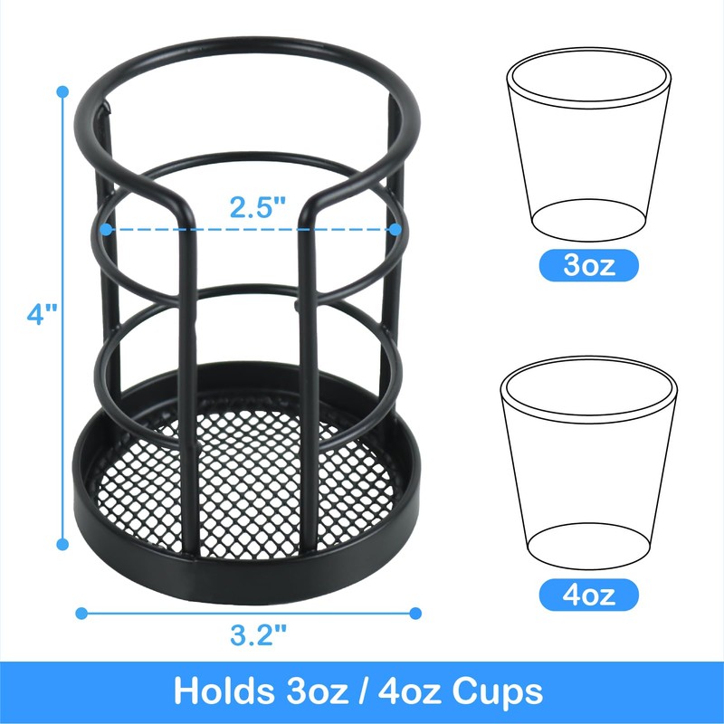 HillSpring Metal Bathroom Cup Dispenser, Sturdy Storage Holder for 3/4