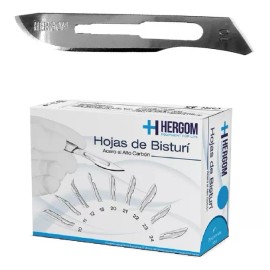 Hergom 100 Hojas Para Bisturí De Alto Carbón Mercy
