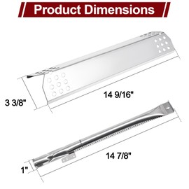 Hiorucet Adjustable Grease Tray Set & Grill Parts for Nexgrill 4 Burner 720-0830H 720-0783E 720-0830A, Grease Tray with Catch Pan, Heat Plates, Burner Tubes and Igniters for Nexgrill Replacement Parts
