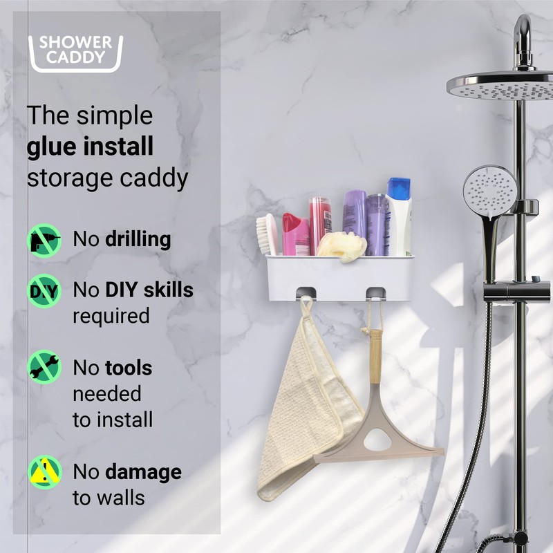 S.B.Weston Shower Caddy - Rust Proof, No-Drilling, No Suction Cups