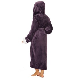 ccko Plush Robes For Women, Fleece Fuzzy Womens Robe,Soft Warm Women's Bathrobe with Hood for Bath Spa Shower House