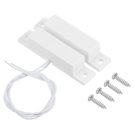 PATIKIL Magnetic Reed Switch, 1 Set Normally Open NO Wired Surface-Mounted Door Window Contact Switch for Home Security