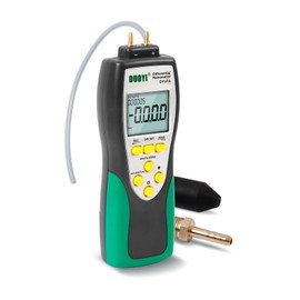 Digital Manometer Gas Pressure Tester, ±241Kpa Dual-Port Manometer, Digital Differential Manometer with 11 Selectable Pressure Units, Digital Air Pressure Meter Handheld Manometer HVAC with LCD Screen