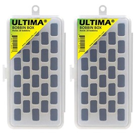 Ultima Bobbin Cases, Two Pack – Two Plastic See Through Bobbin Storage Boxes – Each Bobbin Holder Holds 28 Class-15 (SA156) Bobbins