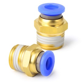 TAILONZ PNEUMATIC Male Straight 4mm Tube OD x 1/4 BSP Push to Connect Fittings PC4-02 (Pack of 10)