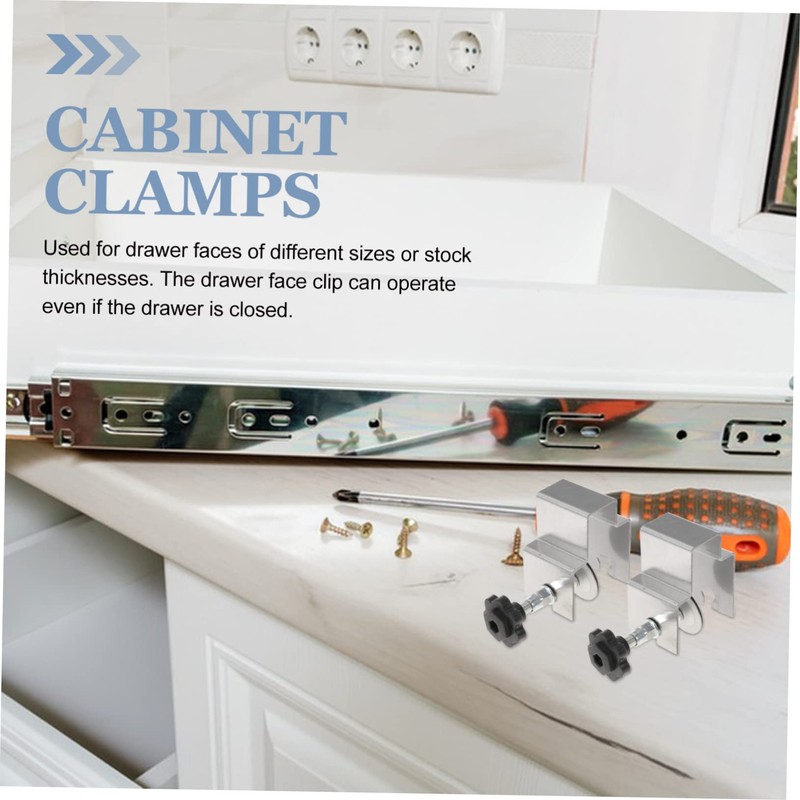 SEWACC 4pcs Cabinet Hardware Drawer Front Installation Clamps Panel Fixing