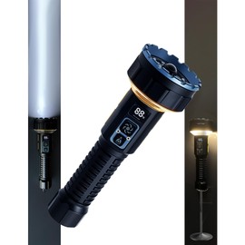 Flashlights High Lumens 3500LM with COB Lantern, Super Bright Tactical Flashlight USB C High Beam Long Lasting Heavy Duty Flash Light, COB Camping Light for Outdoor Emergency, Hiking, Home Use