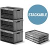 CleverMade Collapsible Storage Bins with Lids - Obsidian 3-Pack 32L