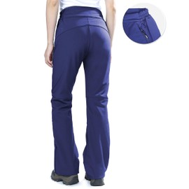 Outdoor Ventures Women's Sleek Waterproof Softshell Fleece Lined Ski Snow Insulated High Rise Hiking Pants with Bottom Zipper