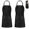 DDUP Kitchen Apron 2 Pack, Adjustable Black Kitchen Chef Aprons
