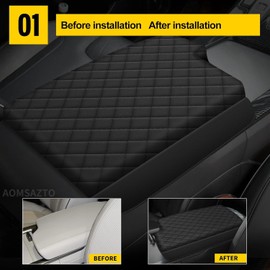 AOMSAZTO Height armrest for Hyundai Palisade 2020 2021 2022 Black Middle Leather Console Pad