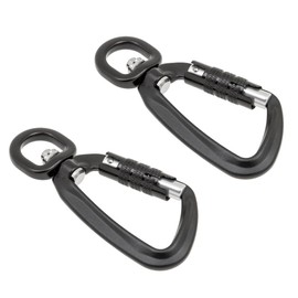 1 Pair of Heavy Duty Self Auto Locking Carabiner Clip, Swivel Rotating Ring, Keychain, Outdoor Camping Hiking Hammock Hooks, Dog Leash Carabiner Clasp