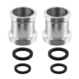 2 pcs Faucet Adapter Kit, Copper M22 to M24 Male Thread Tap Aerator Adapter Hose Converter for Garden Kitchen Sink, Chrome Plated(Silver)