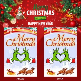 Merry Christmas Garden Flag - 12x18 Inch Double Sided Outdoor Christmas Yard Flag