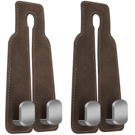 CANIPHA 2Pcs Car Seat Hooks for Headrest, Double Hook Purse Hook Car Storage Headrest Hooks Car Purse Holder for Car, Applies to Purse Hanger for Car Headrest Hook Car Purse Hook Tool, Purses(Brown)