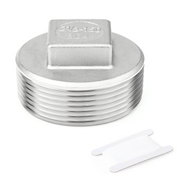 TAISHER 1PCS 304 Stainless Steel Outer Square Thread Socket Pipe Plug Fitting 2-1/2" NPT Male