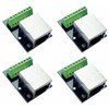 4PCS RJ45 Ethernet Single Female Terminal Connector Breakout Board, 2.54mm