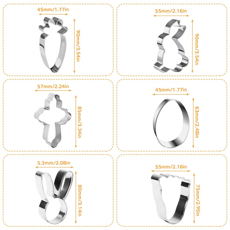 Easter cookie cutters, 12 pieces, Easter cookie cutters, rabbit, chick,