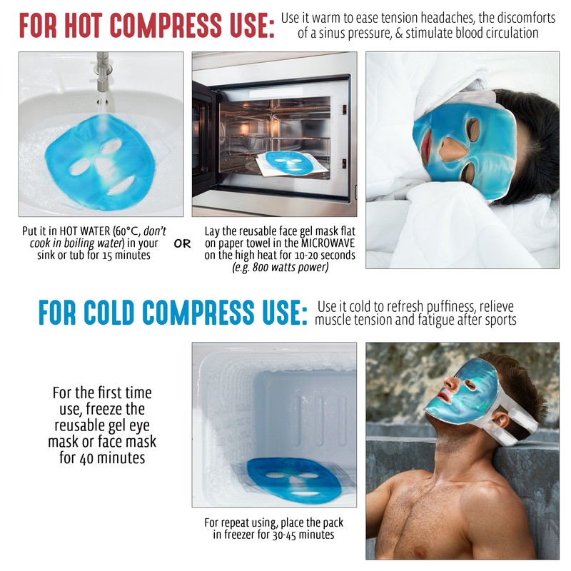 Bramble - Cooling Full Face Gel Masks - Reusable Hot