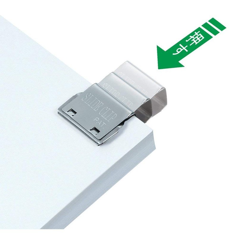 TOHKIN SC-L6S-N Slide Clips, Silver, Large, 6 Pieces, Document Organizer,