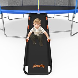 jumpfly Trampoline Slide Ladder Universal Trampoline Ladder with Handles Strong Tear Resistant Fabric Trampoline Accessories for Kids Toddler Climb Up & Slide Down, Orange