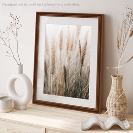 WANDStyle H182 Picture Frame Brown with Gold Edge DIN A4 21 x 29.7 cm Antique Style Wood Poster Frame Made in Germany Ideal for Certificates