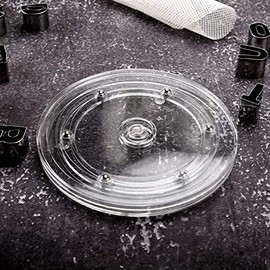 Sangle Spoffy 6" Cookie Decorating Turntable with Non-Slip Pad, Acrylic Bearing Base with Clear Acrylic Top (Turntable)