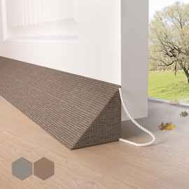 HIZH Heavy Duty Draught Excluder for Doors, 90 cm, Extra Thick Wedge Design, Seals Large Gaps up to 7.5 cm, Weighted Door Seal for Soundproofing, Light Protection and Energy Saving, Brown