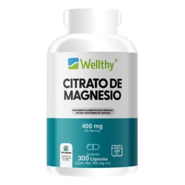Citrato Magnesio 300 Cápsulas Wellthy 100 Porciones Sabor