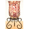 Decorative Mosaic Candlestick, Red, Lantern, Mood Light, Approx. 23.5 x 10.5 cm