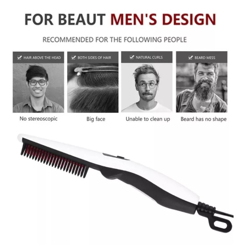 Kcysta Cepillo Peine, Plancha De Pelo Eléctrica, Moldeador Masculin