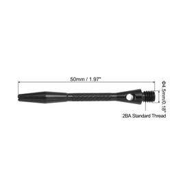 PATIKIL Dart Shafts 45mm/1.8 Inch, 3 Pack 2BA Thread Aluminum Dart Stems Dart Accessories for Steel Tip, Black