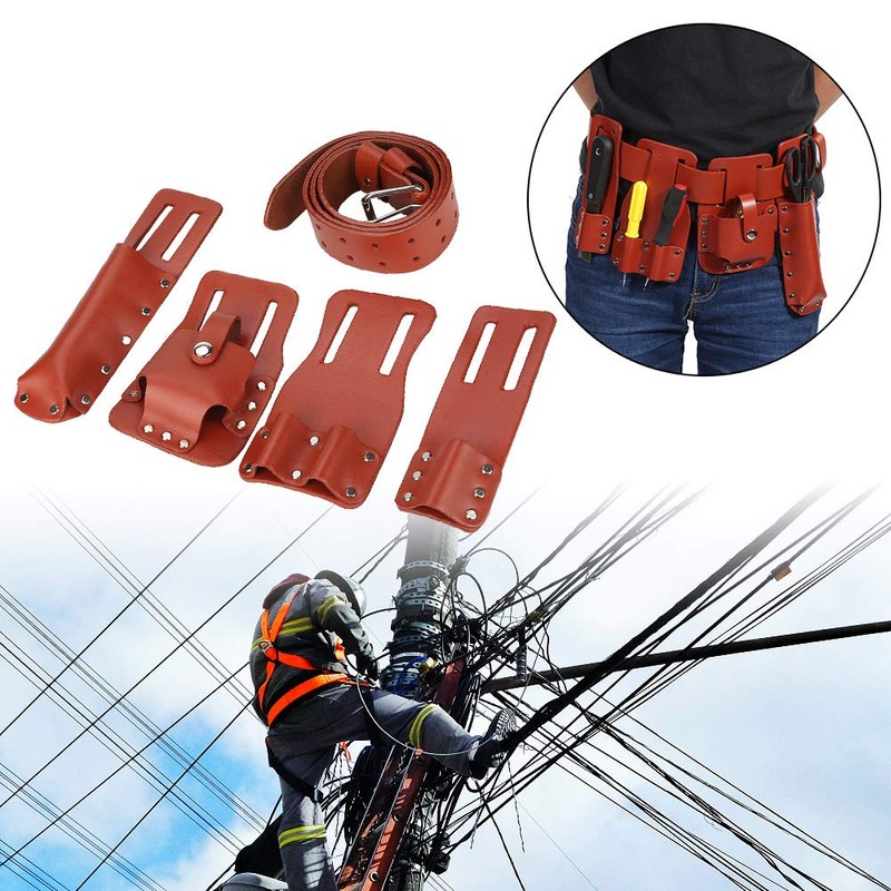 5in1 Leather Tool Belt Pouch Scaffolding Leather Tool Belt Tool