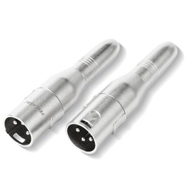 pegcabac XLR 3 Pin Male to 1/4" 6.35mm Female Jack Socket Audio Adapter, Professional Grade Conversion Adapters, Audio Cable Mic Cord Adapter Plug, Silver 2-Pcs