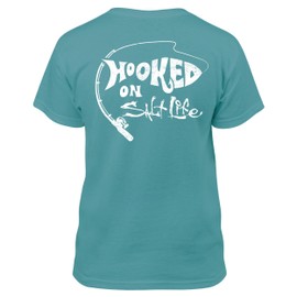 Salt Life Hooked On Youth Short Sleeve Tee, Sea Green, X-Large