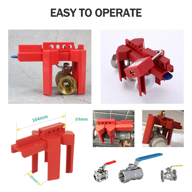 ASBV-01 Industrial Adjustable Ball Valve Lockout Device, Safety Lock Pipe