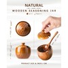 Hefild Jujube Wood Salt Container for Countertop, 6 Ounces Capacity