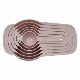 6 Piece Measuring Cup Set – Nesting Plastic Measuring Cups with Handles – 1 Cup to 1/2 Tbsp – Food Safe (Pink)