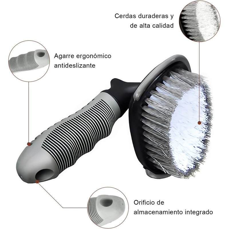 3PCS Cepillos de Llantas, Brochas para Detalla de Ruedas para